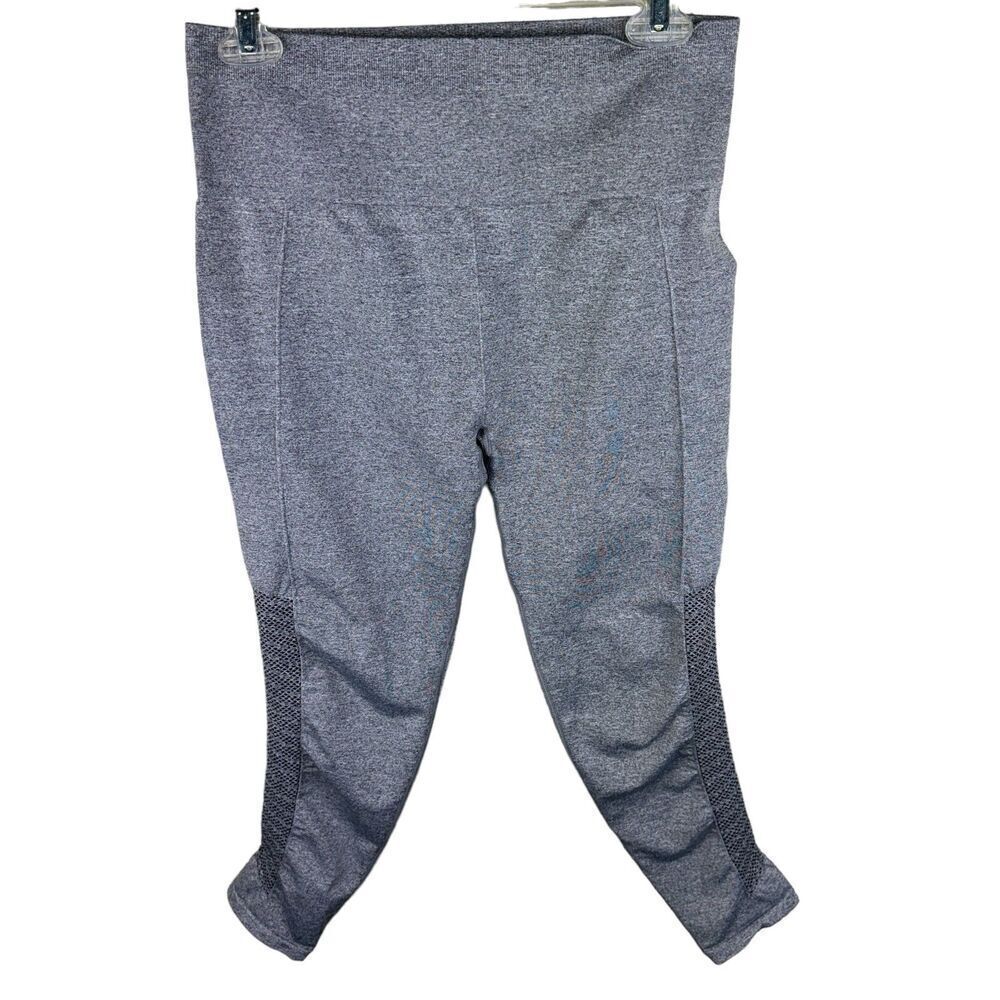 Fabletics Seamless Lazer Cut Out High Rise‎ Athletic Leggings Gray Large